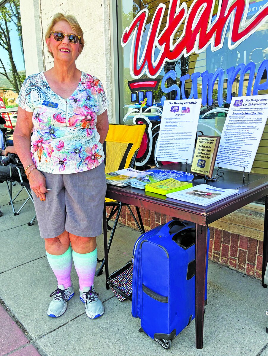 Betty Rowlett at the VMCCA information table