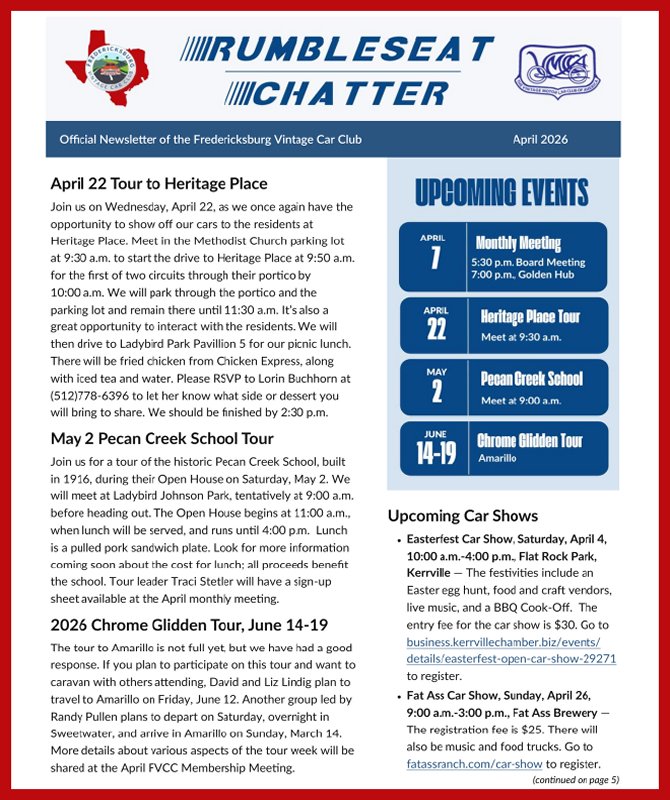 Graphic from the VMCCA May 2026 Touring Chronicle